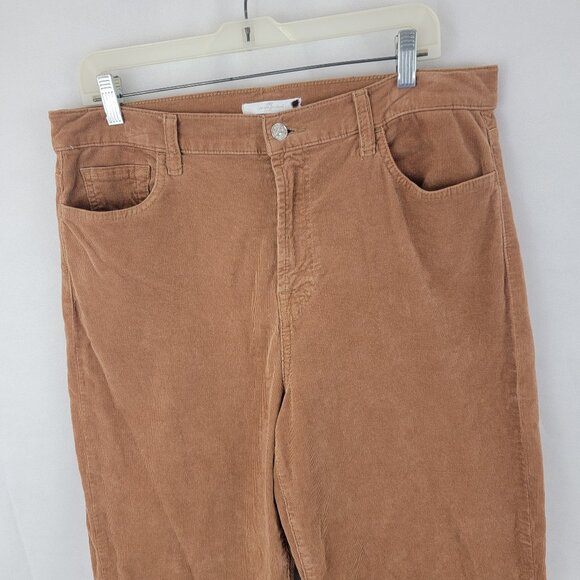 7 FOR ALL MANKIND Womens Pants Sz 32 Cropped Alexa Corduroy BROWN Wide Leg - Picture 2 of 16
